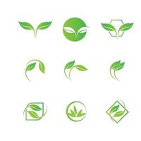 Logos of green leaf ecology nature element vector icon