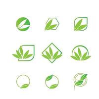 Logos of green leaf ecology nature element vector icon