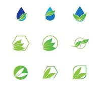 Logos of green leaf ecology nature element vector icon