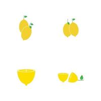 Fresh lemon fruits, collection of vector illustrations