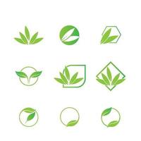 Logos of green leaf ecology nature element vector icon