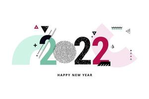 Happy New Year 2022. Vector illustration for greeting card, party invitation card, website banner, social media banner, background, cover design template, marketing material.