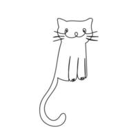 Cat silhouette, outline isolated on a white background. Vector illustration