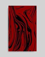 Abstract Black Red Liquid Marble Background vector