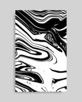 Abstract Black White Liquid Marble Background vector