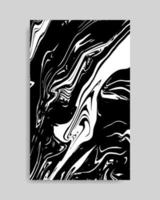 Abstract Black White Liquid Marble Background vector