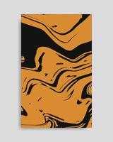 Abstract Black Orange Liquid Marble Background vector