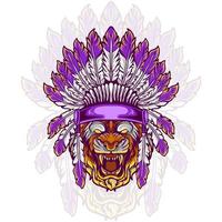 Indian Head Animal Mascot Illustration vector