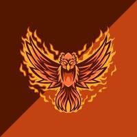 logotipo de la mascota de phoenix esport vector