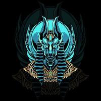 ilustración de la mascota de la cabeza de anubis vector