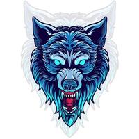 Wolf Head Macot Logo Ilustration vector