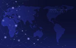 mapa global conexión de red digital fondo de tecnología de internet vector