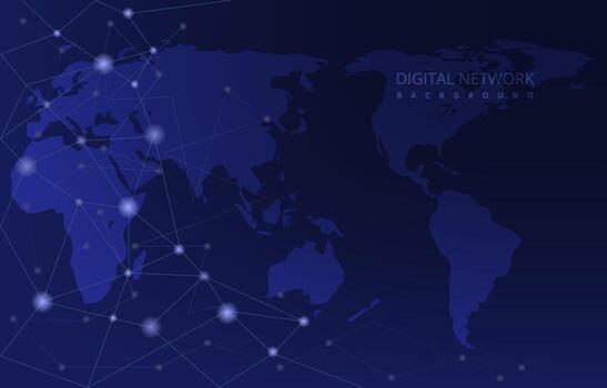 Global Map Digital Network Connection Internet Technology Background vector