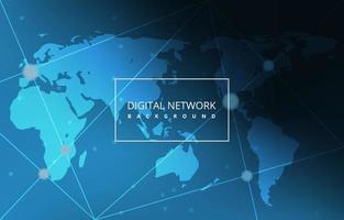 Global Map Digital Network Connection Internet Technology Background vector