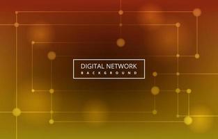 Golden Digital Network Connection Technology Abstract Vector Background