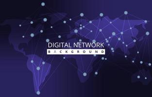 Global Map Digital Network Connection Internet Technology Background vector