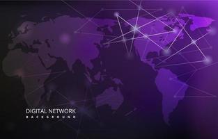 Global Map Digital Network Connection Internet Technology Background vector