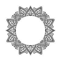 Graphic frame round traditional mandala abstract  isolated in white background.Boho indian shape.Ethnic oriental style vector