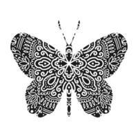 Graphic butterfly mandala abstract  isolated in white background.Boho indian shape.Ethnic oriental style. vector