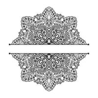 Graphic half for inscription round mandala abstract isolated in white background..Boho indian shape.Ethnic oriental style. vector