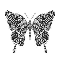 Graphic butterfly mandala abstract  isolated in white background.Boho indian shape.Ethnic oriental style. vector