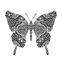 Graphic butterfly mandala abstract  isolated in white background.Boho indian shape.Ethnic oriental style. vector