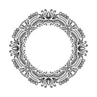 Graphic frame round traditional mandala abstract  isolated in white background.Boho indian shape.Ethnic oriental style vector