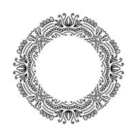 Graphic frame round traditional mandala abstract  isolated in white background.Boho indian shape.Ethnic oriental style vector