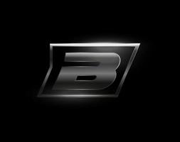 Carbon speed Letter B logo, dark matte metal carbon texture. Drive dynamic steel letter, turbo bold italic chrome logotype for automotive industrial, gym, sport. Vector monogram, emblem