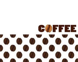 Isolated abstract coffee beans background. Energetic caffeine drink logo. Cafe logotype. Vector illustration.