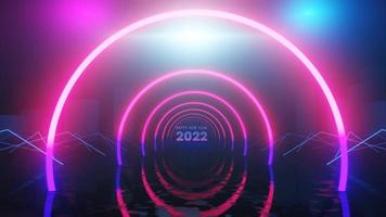 feliz ano novo de 2022 com animação 3D em loop video