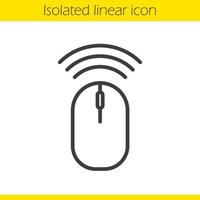 Wireless computer mouse linear icon. Thin line illustration. Contour symbol. Vector isolated outline drawing