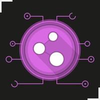 Digital connection flat design long shadow icon. Network. Vector silhouette symbol