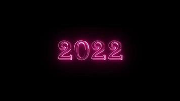 feliz año nuevo 2022 luz de letrero de neón