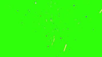celebração efeito de explosão de cânone de confete sobre fundo verde video