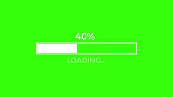 Stylish Loading or Progress Bar Icon Animation on Green Background video