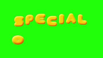 Special Offer Woobly Bouncy Cartoon Text Animation on a Green Background