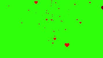 efecto de explosión de canon de corazón sobre fondo verde video