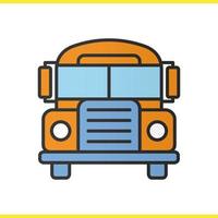 School bus color icon. Isolated vector illustration