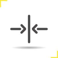 Direction arrows icon. Drop shadow come in and out silhouette symbol. Open door. Negative space. Vector isolated illustration