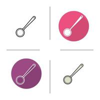 Soup ladle icon. Flat design, linear and color styles. Isolated vector illustrations