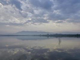 Sunrise on the Bellus reservoir, Spain photo