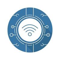 icono de la larga sombra de diseño plano de punto wifi. conexión wifi. símbolo de silueta vectorial vector