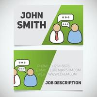 Business card print template with interview logo. Easy edit. Manager. Journalist. Reporter. Employer. Employee. Stationery design concept. Vector illustration