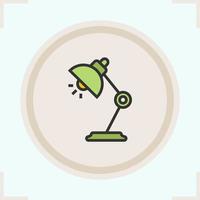 Desk lamp color icon. Isolated vector illustrations