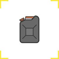 Gasoline canister color icon. Petrol jerrycan. Fuel. Isolated vector illustration