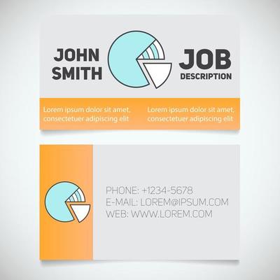 Business card print template with diagram logo. Easy edit. Manager. Marketer. Analyst. Stockbroker. Economist. Stationery design concept. Vector illustration