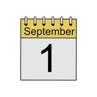 September 1st calendar color icon. Knowledge Day. Isolated vector illustration