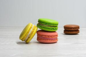 Four multi-colored macaroons photo