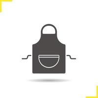 Chef's apron icon. Drop shadow silhouette symbol. Negative space. Vector isolated illustration
